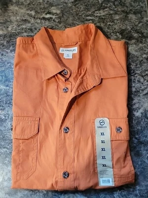 Magellan Outdoors Classic Fit Short Sleeve Shirt Men's XL Orange NWT  - Image 1 of 4