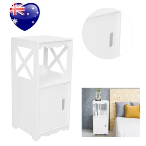 2 Layer Bedside Tables Drawers Side Table Nightstand White Storage Cabinet Wood - Picture 1 of 20