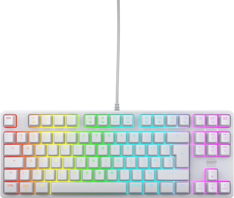 CHERRY XTRFY K4V2 TKL, Wired Gaming Keyboard White Brand New - Image 1 of 4