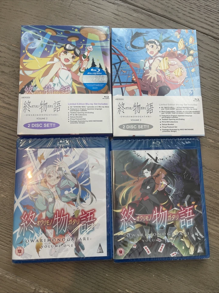 Owarimonogatari Volume 1-3 Complete Aniplex USA Blu-ray Limited Edition SEALED Foto 1 de 4