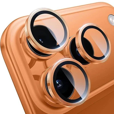 Protetor de lente de câmera de vidro temperado anel de metal Pro Max/Pro para iPhone 17 16 15 - Imagem 1 de 4