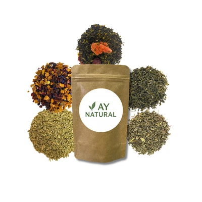 Tee-Mix 5er Probierset: Bunte Geschmacksparade ✅ 5x20g ✚ Gratis Probetee - Bild 1 von 4