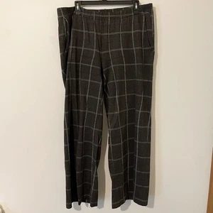 Pantalones grises a cuadros de pierna completa J. Jill Ponte bolsillos talla 1X con elástico - Imagen 1 de 6