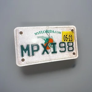 Florida Motorcycle License Plate Double Orange MPXI98 Man Cave Garage Hanging - Picture 1 of 6