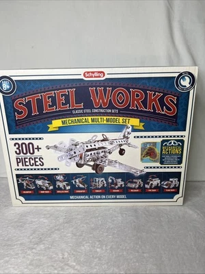 Schylling Steel Works Mechanical Mutil-Model Set Classic Construction 300 Pc - Image 1 of 4