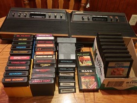 Lot of 28 Atari Games 2- cx-2600 cx -26a consoles  Untested
