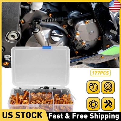 Kit completo de tornillos de perno de carenado para Kawasaki Ninja ZX6R 7R ZX9R ZX12R dorado EA Foto 1 de 4