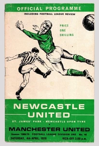 Newcastle United v Manchester United Div One 04/04/1970 Signed Bobby Charlton +1 - Picture 1 of 4