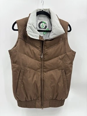 Volcom Vest Jacket Women Medium Brown Down Puffer Thermonite Logo Outdoor Adult - Image 1 of 4