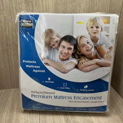 Утопия постельное белье водонепроницаемый матрас полноразмерный чехол защита кровати от клопов - Изображение 1 из 4