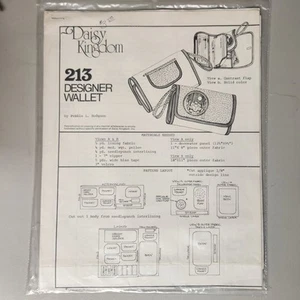 Daisy Kingdom Designer Wallet Sewing Pattern #213 Uncut Vintage - Picture 1 of 2