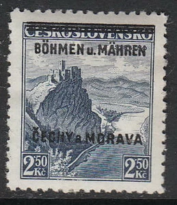 Stamp Germany Bohemia Czech Mi 015 Sc 015 1939 WW2 3rd Reich MNH - Picture 1 of 1