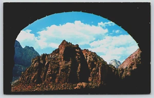 Postcard Tunnel View From Lower End Zion Mountain Carmel Tunnel Utah Vintage - Picture 1 of 3