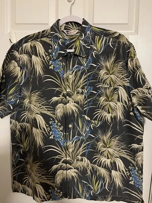 Vintage Structure Aloha Hawaiian Cotton/Linen Button-Up Shirt-Size Medium - Image 1 of 4