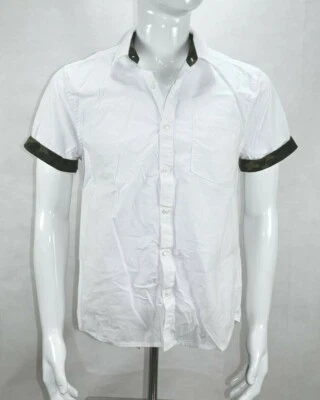 Guess Los Angeles 纽扣白色带迷彩口音修身中号  — 第 1/4 张图片