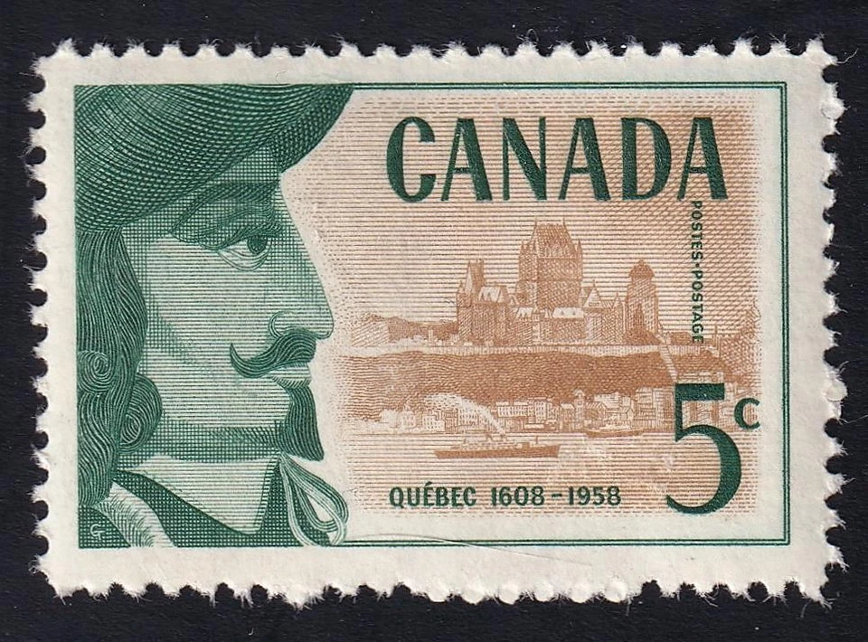 Canada 1958 Champlain Founding of Quebec 350th Anniversary, MNH sc#379 - Image 1 of 1