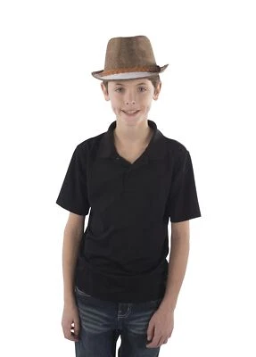 Cappello Fedora Marrone Con Visiera Bianca - Immagine 1 di 2