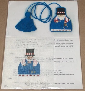 Sandy Jenkins patriotische "Onkel Sam Quaste" handbemalte Nadelspitze Leinwand mit SG - Bild 1 von 2