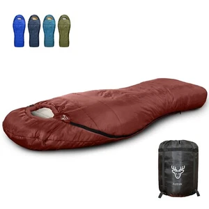 0 °F Zero Degree Cold Weather Camping Sleeping Bags For Adults Big & Tall - XXL - Picture 1 of 8