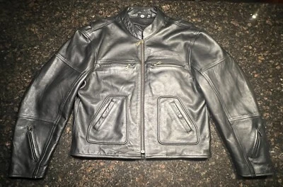 Chaqueta de motocicleta de cuero negra vintage para hombre Suzuki Boulevard talla 3XL (XL-2XL) Foto 1 de 4