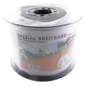 500m Weidezaunband PE Breitband 13mm 6x0,20 NiRo weiß Elektrozaun Pferdezaun NEU - Bild 1 von 1