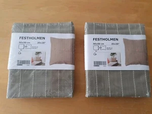 2 Ikea Festholmen Kissenbezüge Kissenhüllen beige Neu  - Bild 1 von 6