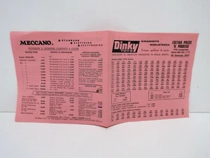 MECCANO / DINKY 1977 ITALIAN  SALES FOLD OUT LEAFLET LIST PINK VERY GOOD (WM484) - Picture 1 of 2