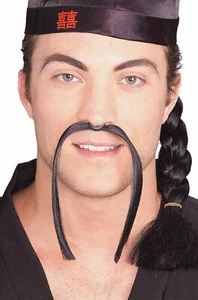Novelty Mandarin Oriental Moustache Costume Accessory - Picture 1 of 1
