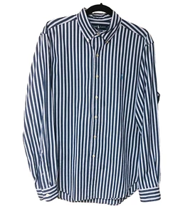 Ralph Lauren Button Down Striped Shirt Men L Cotton Classic Fit Office Casual - Picture 1 of 8