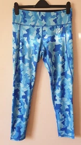 GEMMA ATKINSON BLUE CAMOUFLAGE EXERCISE ACTIVE LEGGINGS SIZE MEDIUM - Bild 1 von 4