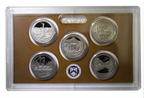 2011 Proof Quarter Parks  (ATB) set Gem DCAM (Clad) - No Box or COA - 5 Coins Cover