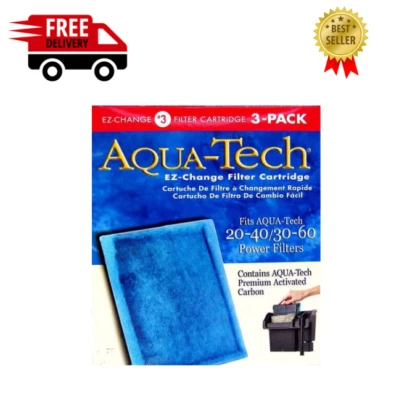 BRANDED Aqua-Tech EZ Change Aquarium Filter #3 Cartridge For 20-40/30-60 Filters 3 Pack-