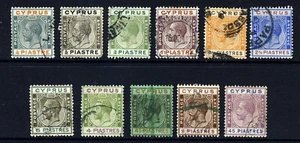 Cyprus KG V 1924-28 Wmk Multiple Script CA Part Set to 45p SG 103 to SG 116 VFU - Picture 1 of 2
