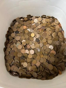 Lincoln Wheat Cent Bulk Lot - 10 lbs Unsearched Pennies 1909-1958 VDB - Bild 1 von 1