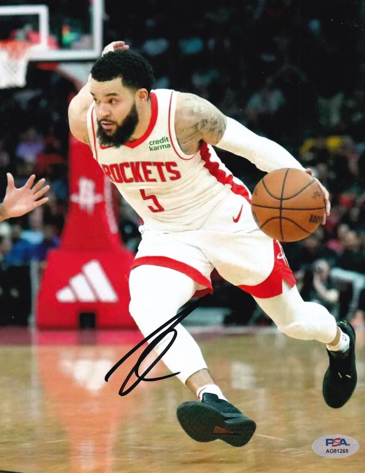 FRED VANVLEET signed (HOUSTON ROCKETS) basketball 8X10 photo PSA/DNA AO81265 - Image 1 of 1