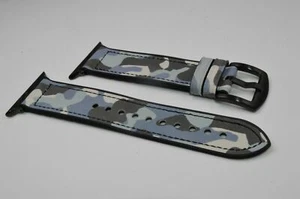 Banda de reloj de cuero de silicona híbrida Unikart Camo-5 adecuado f. Apple Watch 42 - Imagen 1 de 2