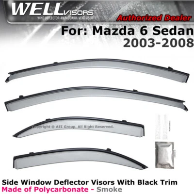WELLvisors for Mazda 6 Sedan 2003-2008 Window Visors Wind Deflectors - Image 1 of 4