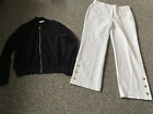 Per Una M&S White Trousers + Black Cardigan + Jumpers & Tops Size 12 All New