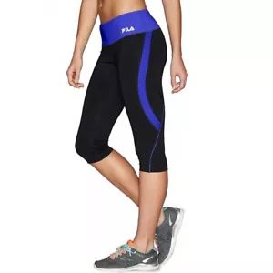 NEW Fila Skimmer Running Capris Leggings Athletic Black Flamingo Mid Plus 3X NWT - Picture 1 of 12