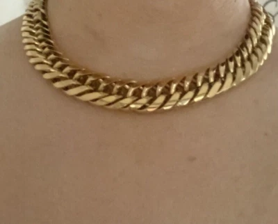 Collar Gargantilla De Colección GIVENCHY Logo Eslabón de Cadena RUNWAY Tono Dorado 4Gs Logo Pesado Foto 1 de 4