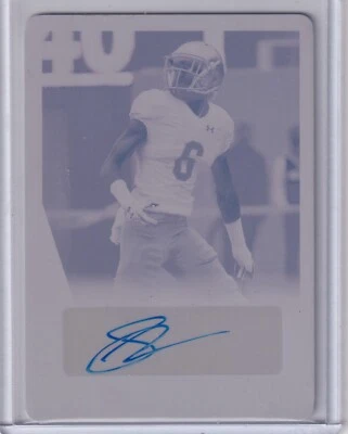 Equanimeous St. Brown 2018 Leaf Ultimate Draft Magenta Rc Auto Printing Plate /1 - Image 1 of 2