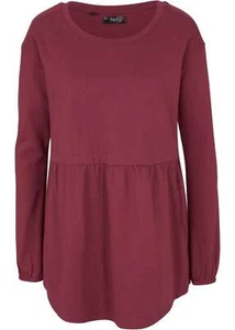 Sudadera con volantes T. 40 rojo rododendro mujer manga larga nueva - Imagen 1 de 1