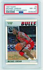 1997 Fleer Decade of Excellence #5 Michael Jordan Chicago Bulls PSA 8 NM-MT