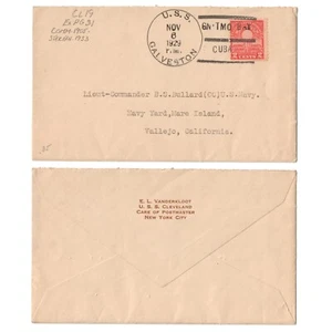 USS GALVESTON (CL-19) Light Cruiser • 1929 Naval Cover • GN'TMO BAY Ship Cancel - Picture 1 of 1