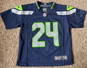 Nike On Field NFL Players Seattle Seahawks Marshawn Lynch Youth Medium Jersey 24 - Picture 1 of 8