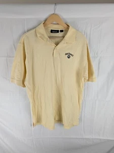 Jack Daniels Polo Shirt Mens L Large Yellow Embroidered Ashworth - Picture 1 of 7