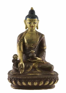 Buddha of Medicine - Buddhist Statue - 14cm Copper Craft Nepal #26664 - Picture 1 of 6