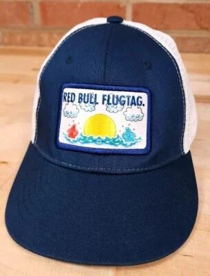 Red Bull Flugtag Trucker Snapback Hat Cap Blue White Patch - Image 1 of 4