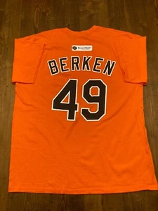 Baltimore Orioles MLB #49 Jason Berken Orange T-Shirt Shirsey XL SGA Baseball - Picture 1 of 5