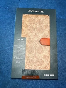 COACH NEW YORK Folio Wallet Detachable Case for Apple iPhone 15 Pro (Tan) 6.1" - Zdjęcie 1 z 8